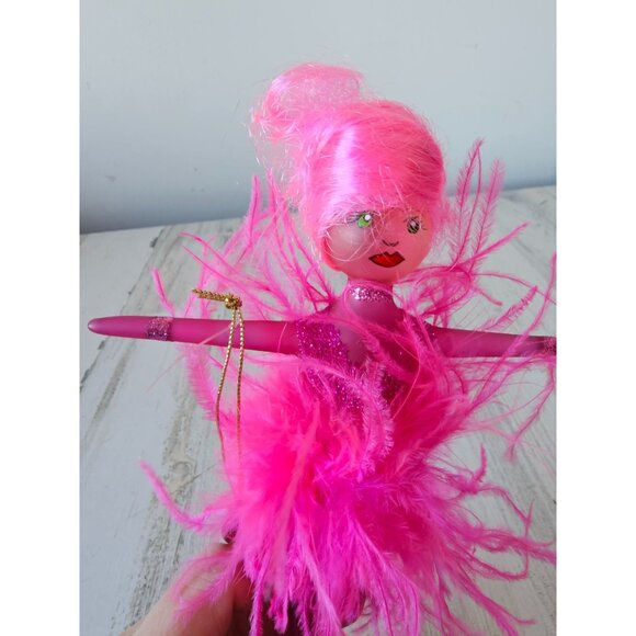 Katherine's collection pink lady icicle ornament fancy evening Xmas tree glass - Picture 2 of 10